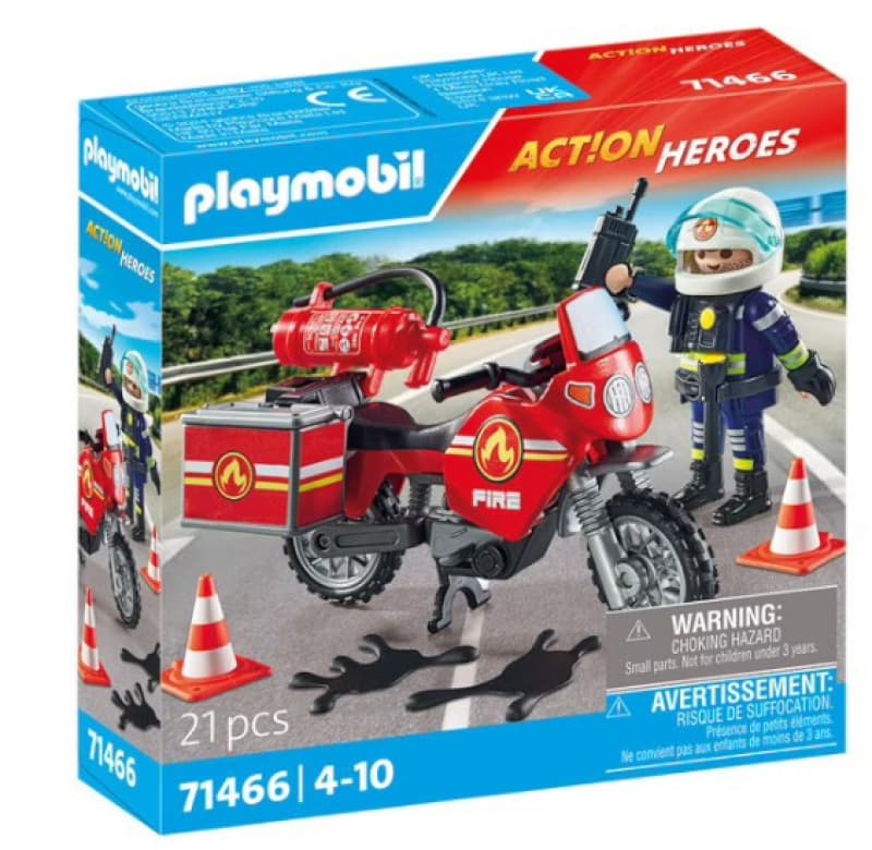 71466 Pompier + Moto, action heroes playmobil 25-10