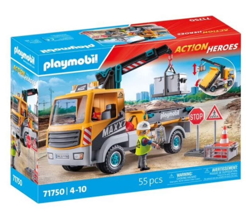 71750 Camion Grue+ouvrier, action heroes playmobil 25-10