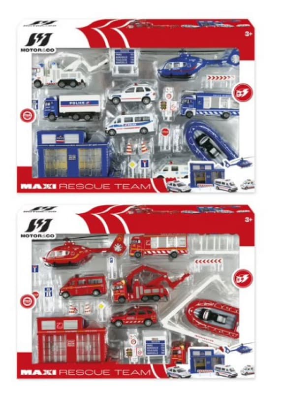 Set Polic-pompie Die Cast, non vehicules me motor&co 25-10