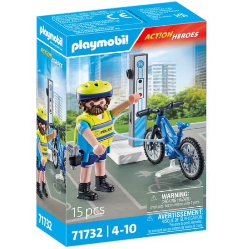 71732 Policier Cycliste, action heroes playmobil 25-10
