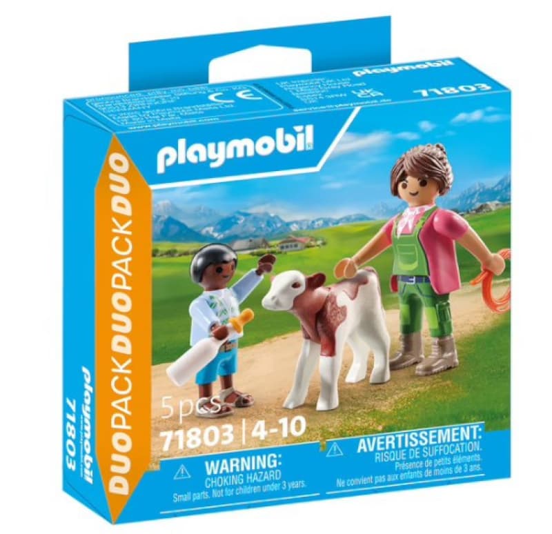 71803 Fermier+enfant+veau, duo pack playmobil 25-10