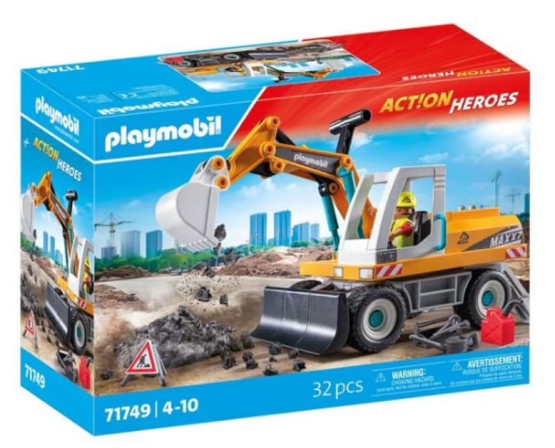 71749 Pelleteuse+ouvrier, action heroes playmobil 25-10