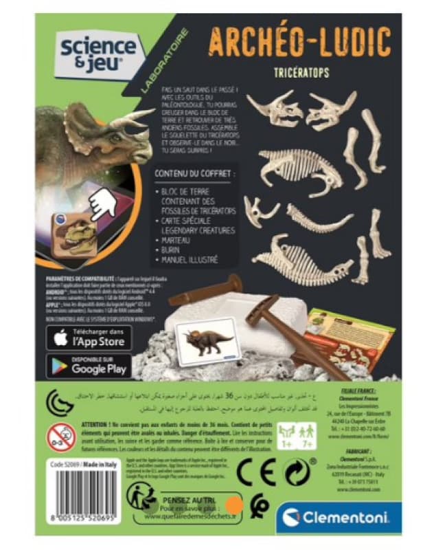 Archeo Ludic Tricerat. Mg, non scientifique clementoni 25-10 — vue 2 sur 2