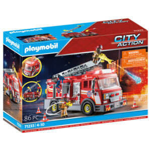 Camion de pompiers avec grande échelle
